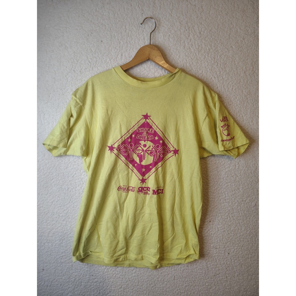 Vintage 1993 Georgia Special Olympics T Shirt Duck Head Yellow Large USA Made